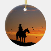 Cowboy-kerstversiering Keramisch Ornament (Voorkant)