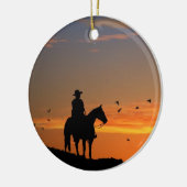 Cowboy-kerstversiering Keramisch Ornament (Links)