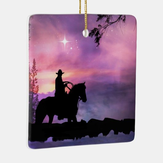 Cowboy-kerstversiering Keramisch Ornament (Rechts)