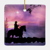 Cowboy-kerstversiering Keramisch Ornament (Achterkant)
