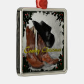 Cowboy-kerstversiering Metalen Ornament (Rechts)