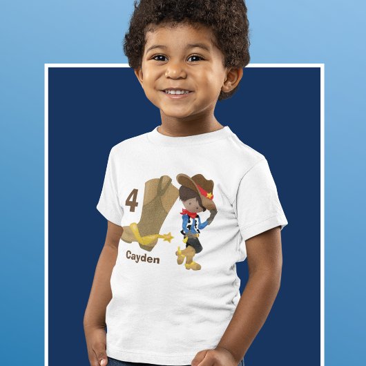 Cowboy Kids Birthday Party Custom Hispanic Boy Kinder Shirts