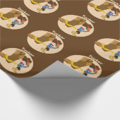 Cowboy Kids Birthday Party Monogram Little Boy Cadeaupapier (Hoek)