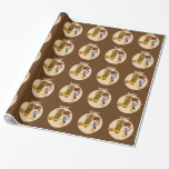 Cowboy Kids Birthday Party Monogram Little Boy Cadeaupapier<br><div class="desc">Schattig aangepast cowboy verjaardagsfeest met papier in bruin en geelbruin. Kenmerkt een landjongen die tegen een gigantische cowboyboot leunt. Pas deze cadeauomslag aan met de naam van je kind.</div>