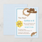 Cowboy Kids Westerse Verjaardagsfeest Uitnodiginge Kaart (Voorkant / Achterkant)