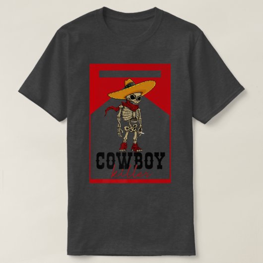 Cowboy Killer Skeleton Southern Western Country Co T-shirt (Design voorkant)