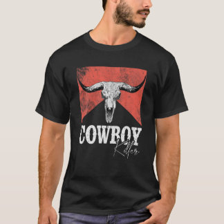 Cowboy Killers Bull Skull Howdy Punchy Western Cou T-shirt