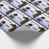 Cowboy Kind Birthday Wrapping Papper Cadeaupapier (Hoek)