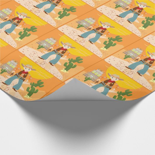 Cowboy kind cadeaupapier (Hoek)