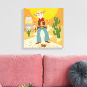 Cowboy kind canvas afdruk (Insitu (Woonkamer))