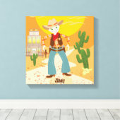 Cowboy kind canvas afdruk (Insitu (Houten vloer))