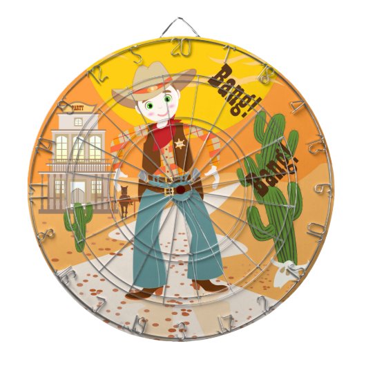 Cowboy kind dartbord (Voorkant)