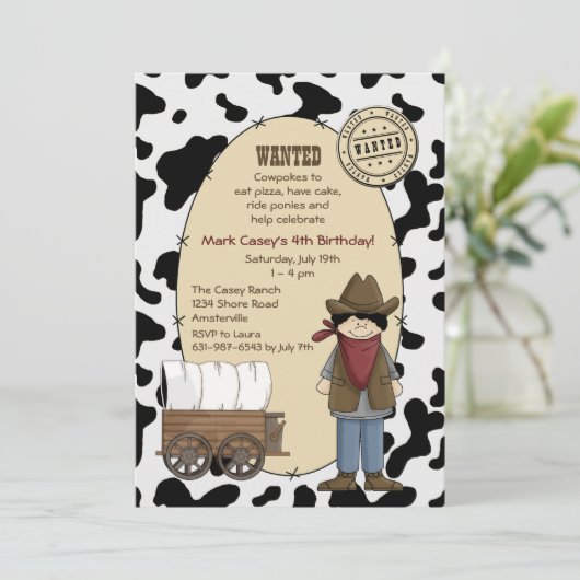 Cowboy Kind Invitation Kaart (Staand voorkant)