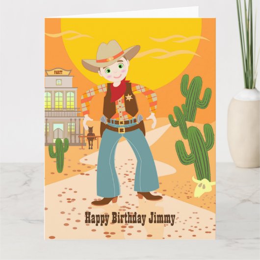 Cowboy kind kaart (Voorkant)