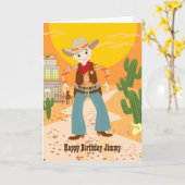Cowboy kind kaart (Gele Bloem)