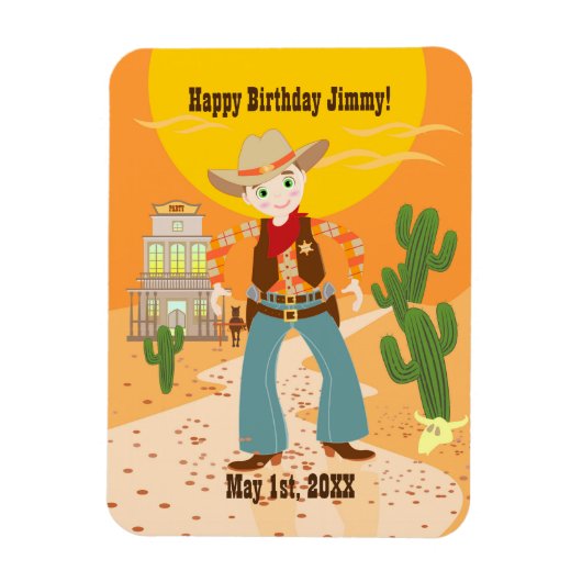Cowboy kind magneet (Verticaal)