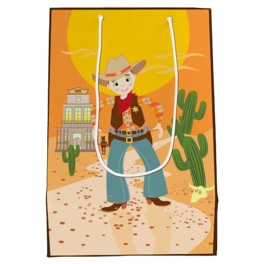 Cowboy kind medium cadeauzakje (Achterkant)