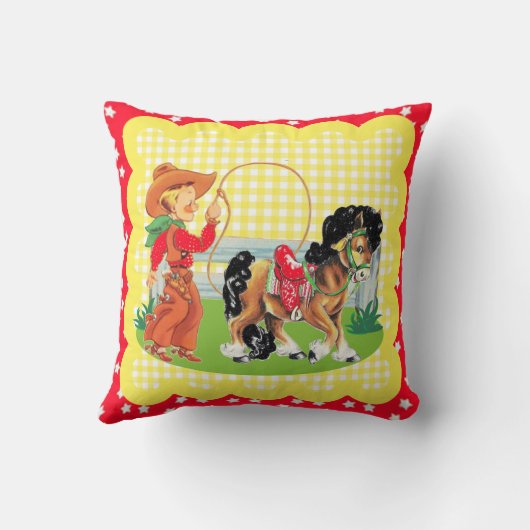 Cowboy-Kind met hals en gans Kussen (Achterkant)