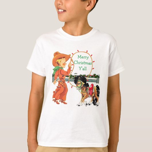 Cowboy-Kind met Rope- en paardenvakantie T-Shirt (Voorkant)