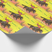 Cowboy-Kind op paarden met roofdieren Cadeaupapier (Hoek)