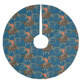 Cowboy-Kind op paarden met roofkerst Kerstboom Rok