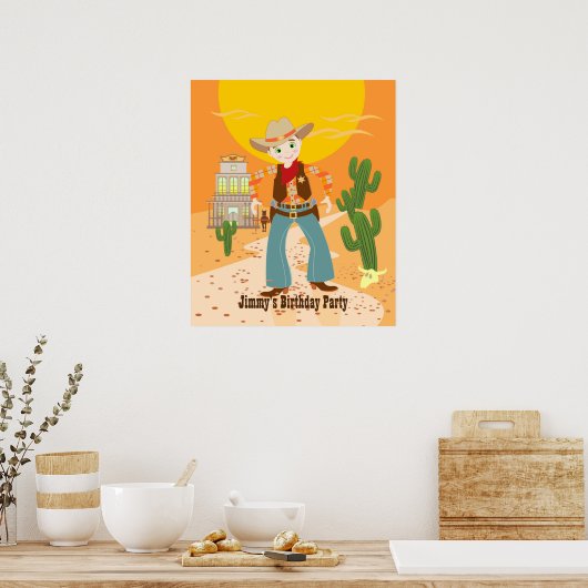 Cowboy kind poster (Keuken)
