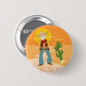 Cowboy kind ronde button 5,7 cm (Voorkant /achterkant)