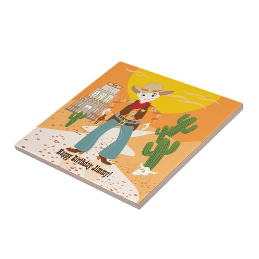 Cowboy kind tegeltje (Zijkant)