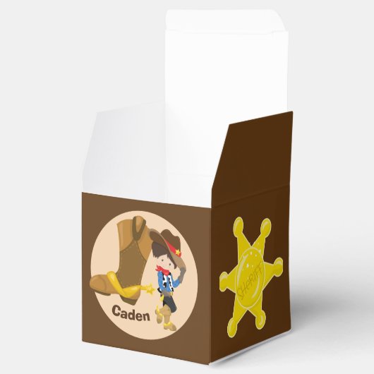 Cowboy Kinder Aangepaste Boys Rodeo Birthday Party Bedankdoosjes (Geopend)