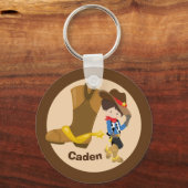 Cowboy Kinder Custom Boys Monogram Wild West Rodeo Sleutelhanger (Voorkant)