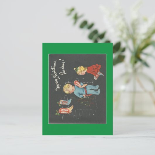  "Cowboy Kinder" kerstmis Feestdagenkaart (Staand voorkant)