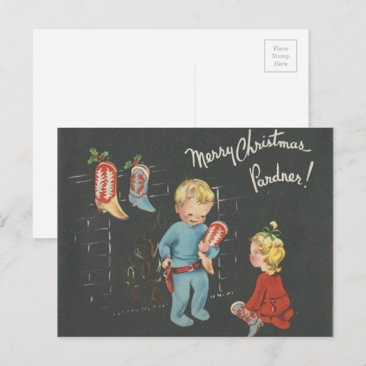 "Cowboy Kinder" kerstmis Feestdagenkaart (Voorkant / Achterkant)