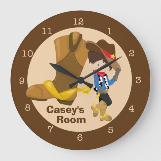 Cowboy Kinder Room Grote Klok (Voorkant)