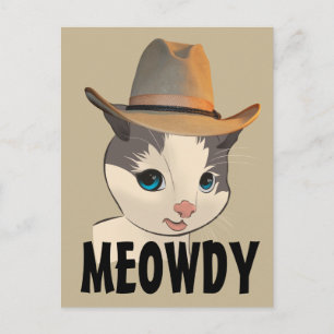 COWBOY KITTEN KAT MIAUW ANSICHTKAARTEN BRIEFKAART