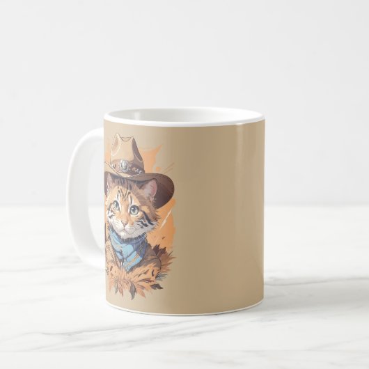 cowboy kitten ontwerp koffiemok (Voorkant links)