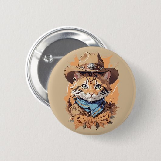  cowboy kitten ontwerp ronde button 5,7 cm (Voorkant /achterkant)