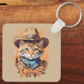 cowboy kitten ontwerp sleutelhanger (Achterkant)