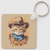 cowboy kitten ontwerp sleutelhanger (Achterkant)