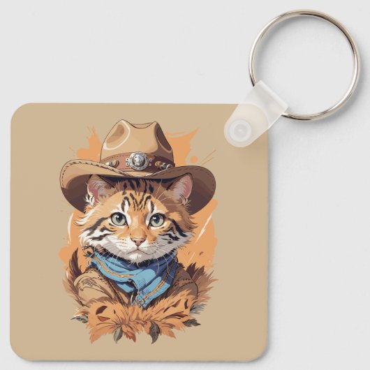  cowboy kitten ontwerp sleutelhanger (Achterkant)