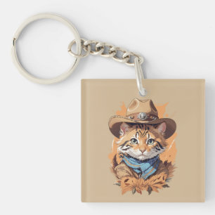 cowboy kitten ontwerp sleutelhanger
