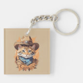 cowboy kitten ontwerp sleutelhanger (Achterkant)