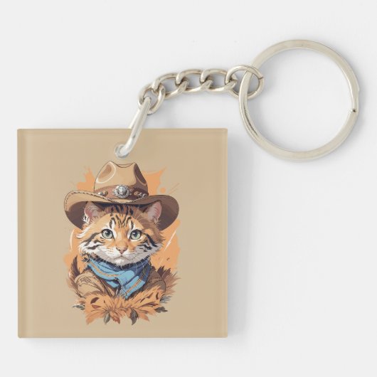  cowboy kitten ontwerp sleutelhanger (Achterkant)