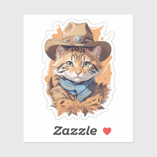  cowboy kitten ontwerp sticker (Vel)
