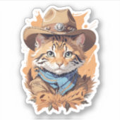  cowboy kitten ontwerp sticker (Voorkant)