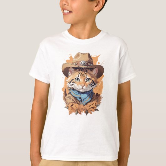  cowboy kitten ontwerp t-shirt (Voorkant)