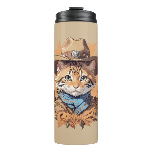  cowboy kitten ontwerp thermosbeker (Voorkant)