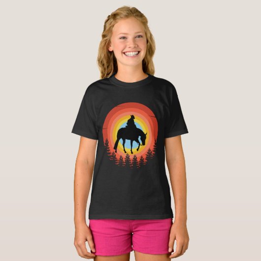 COWBOY KLEURRIJK ZONSONDERGANG T-Shirt (Voorkant volledig)