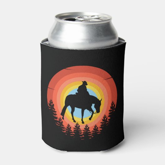 COWBOY KLEURRIJKE ZONSONDERGANG BLIKJESKOELER (Blikje Voorkant)