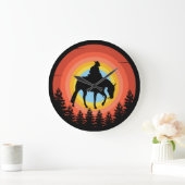 COWBOY KLEURRIJKE ZONSONDERGANG GROTE KLOK (Huis)