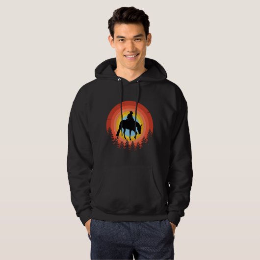 COWBOY KLEURRIJKE ZONSONDERGANG  HOODIE (Voorkant volledig)